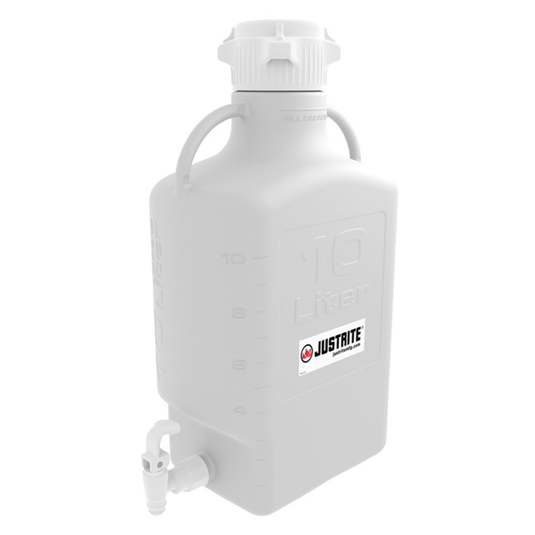 Justrite Carboy With Spigot, High-Density Polyethylene (HDPE), 83 mm Cap