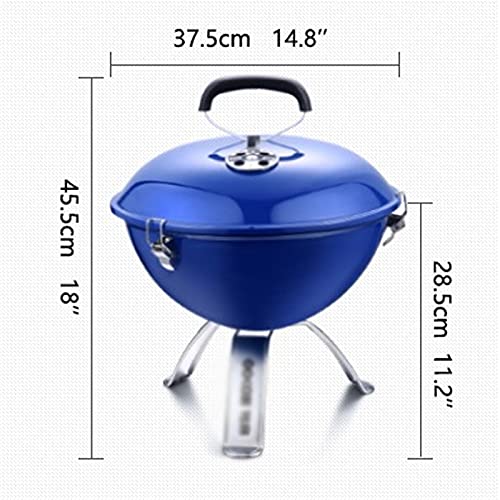 QIAOLI BBQ Grill 14 Inch Indoor Barbecue Stove for Home Outdoor Camping Travel Portable Charcoal Grill with Vent Barbecue Grill BBQ Tools (Color : Pink)