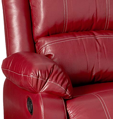 ACME FURNITURE Zuriel Red Faux Leather Reclining Sofa