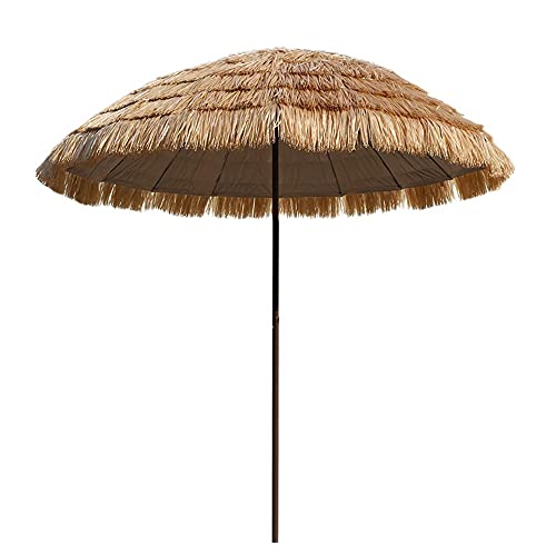 LKP Hawaiian Style Patio Umbrella Thatched Tiki Umbrella Round Beach Umbrella Outdoor Hula Umbrella for Garden Backyard Cafe Poolside Deck