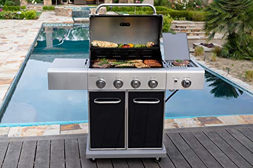 Kenmore PG-A40409S0LB 4 Outdoor Patio Gas BBQ Grill with Searing Burner, Black