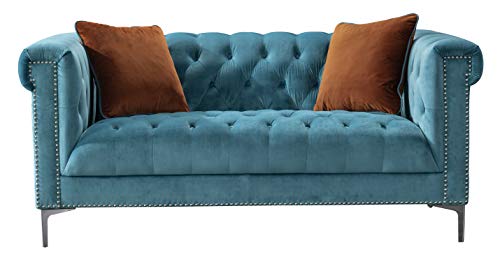 Acanva Luxury Vintage Tufted Velvet Living Room Sofa with Metal Legs, 69