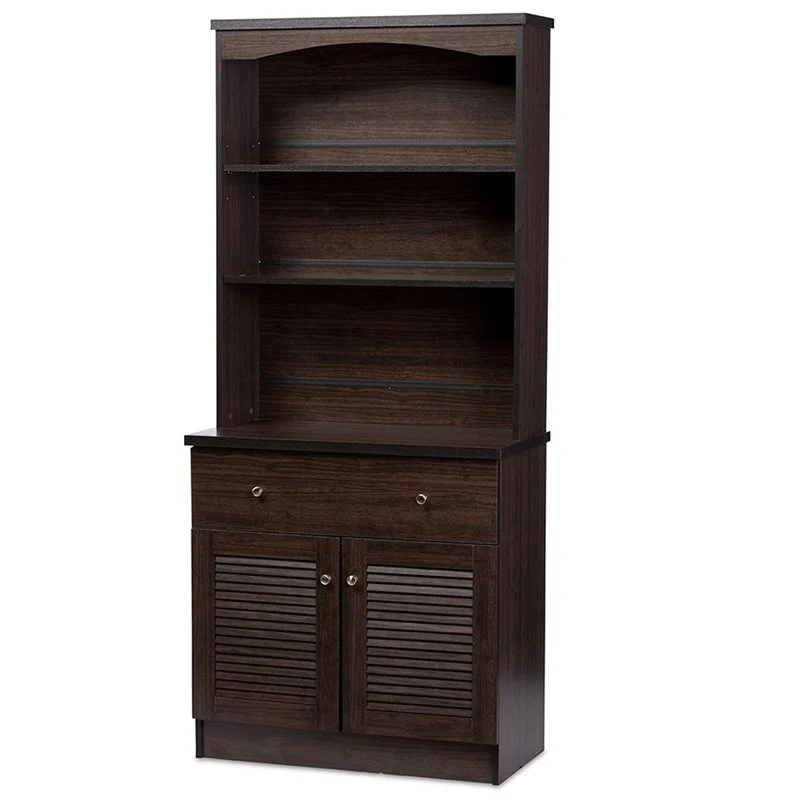 Baxton Studio Agni China Cabinet in Dark Brown