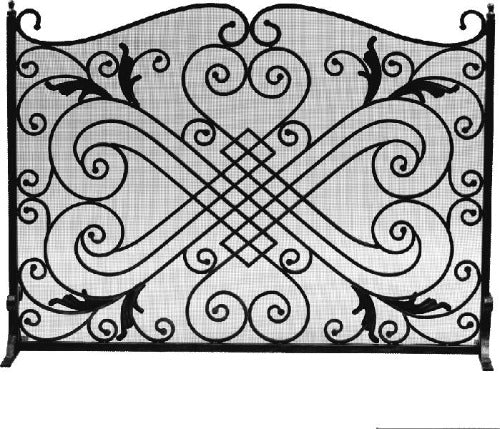 Dagan Arched Panel Screen Black Wrought Iron