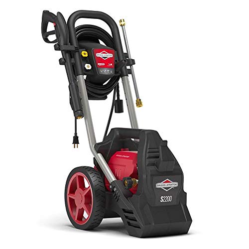 Briggs & Stratton S2200 2200 MAX PSI at 1.0 GPM Electric Pressure Washer with Detergent Foamer, 25-Foot High-Pressure Hose, and Turbo Nozzle