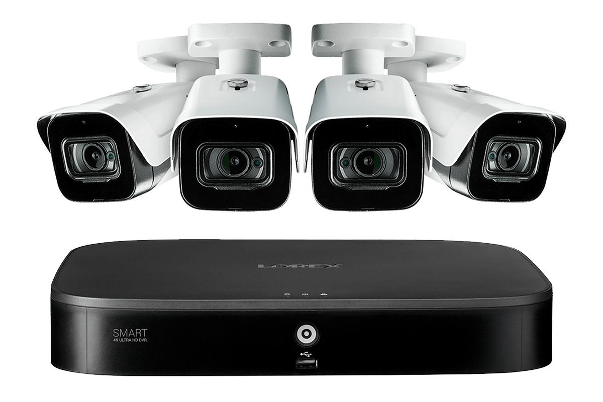 Lorex 4KMPX44-2 8-Channel Security Surveillance System w/ 4 4K (8MP) Outdoor Cameras Listen-In Audio and Color Night Vision New