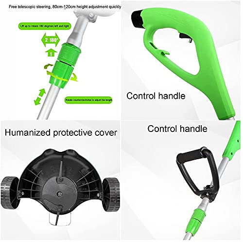 FREEZYMAN Electric Hand Push Lawn Mower Wheel Rechargeable Household Small Multifunctional Lawn Lithium Battery Mower Lawn Mower Cutting Diameter 23 cm (Size : 18.8F one Battery and one Charge)