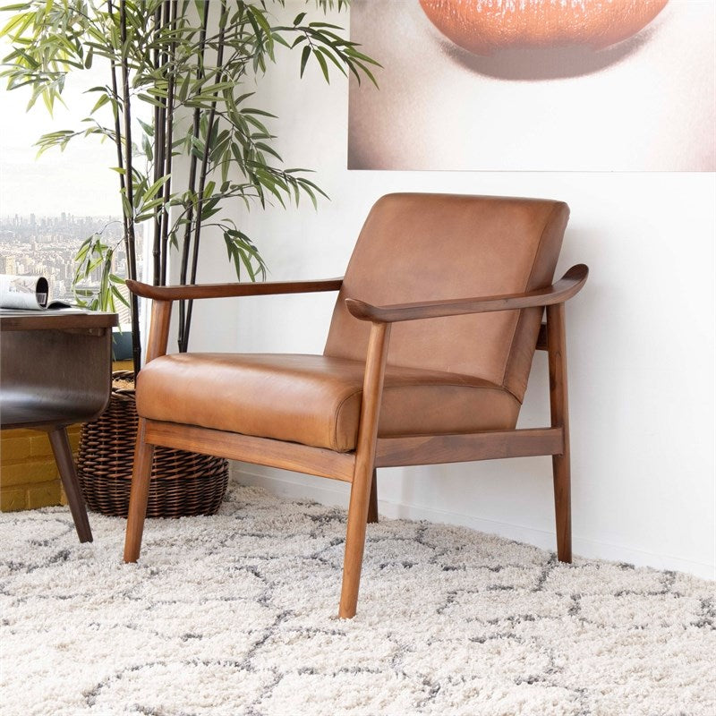 Mid Century Modern Harmony Leather Accent chair