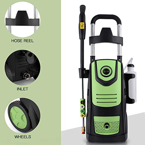 Suyncll 3800 PSI 2.8GPM Electric Pressure Washer Electric Power Washer with Soap Bottle (Green)
