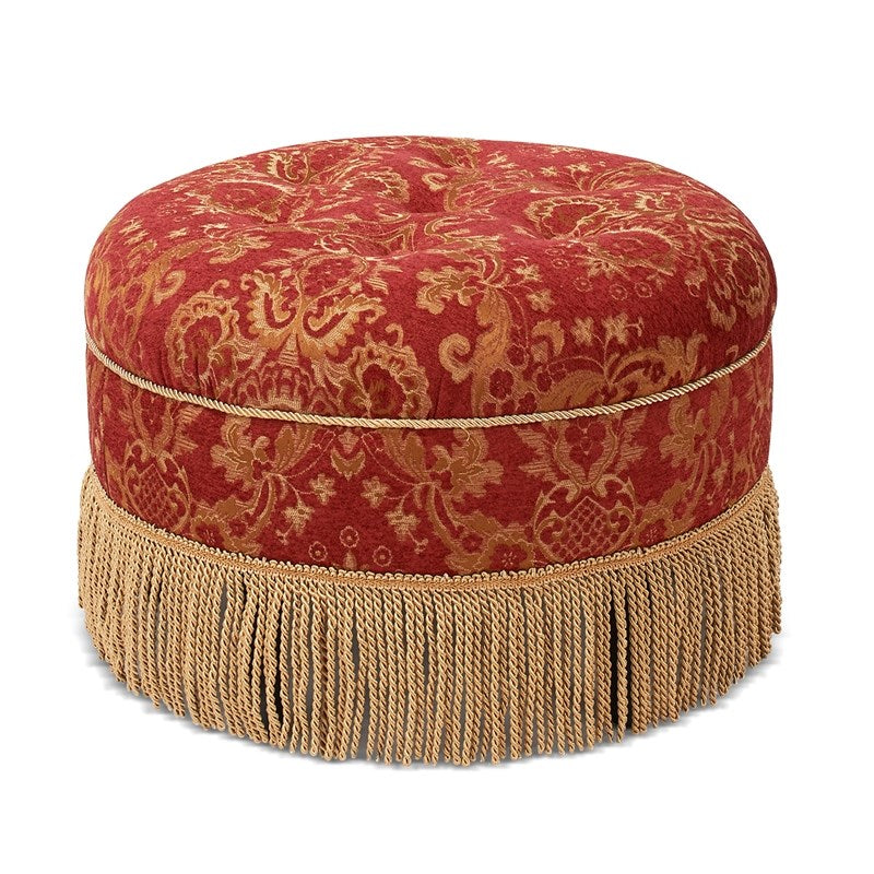 Yolanda Tufted Decorative Round Ottoman Gold Velvet