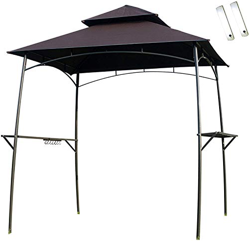 Gaier Barbecue Grill 8'x 5'Gazebo 2-Tier BBQ Canopy Tent Coffee Shelter for Patio and Outdoor Backyard