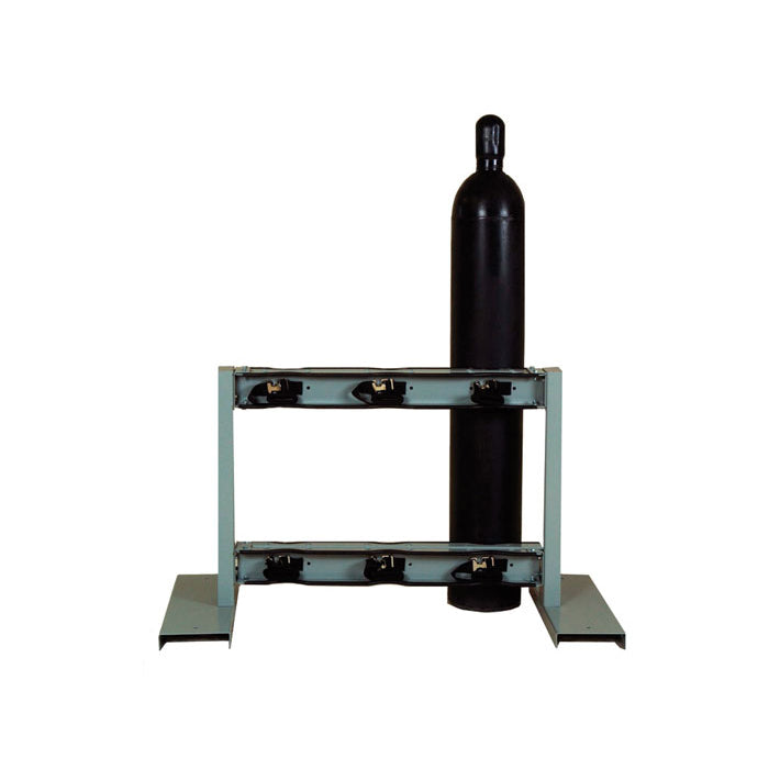 Justrite Steel Gas Cylinder Stand, 6 Cylinder Capacity, Back-To-Back
