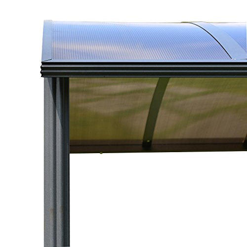 ALEKO GZBHTG01 Steel Hard Top BBQ Gazebo Grill Shelter Canopy with Serving Tables 8 x 5 x 8 Feet Brown