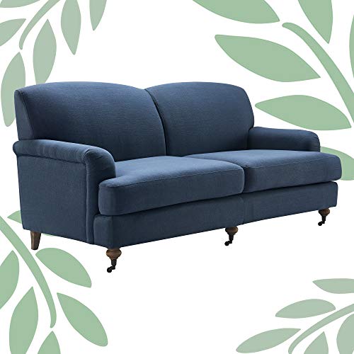 Finch Elmhurst Mid Century Upholstered Sofa, French Cottage Living Room Couch, Solid Wood Legs, 72