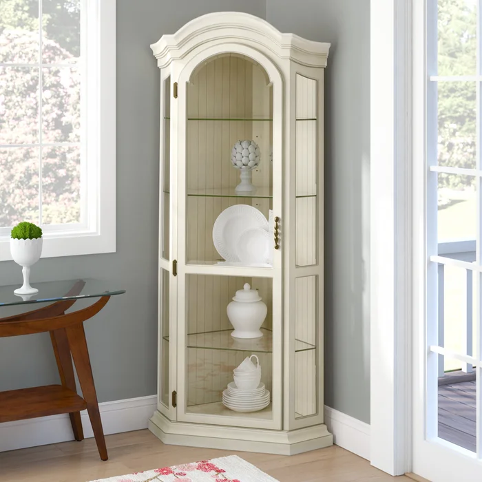 Kyles 34.65'' Wide Solid Wood Curio Cabinet with Lighting