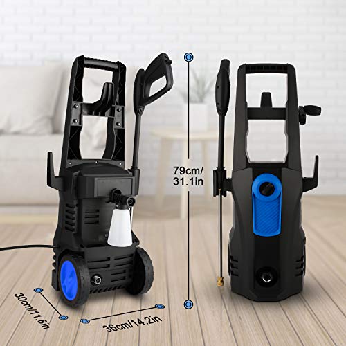 TEANDE 3500 PSI Electric Pressure Washer, 2.60 GPM 1800W Power Washer with Rolling Wheels (Blue)