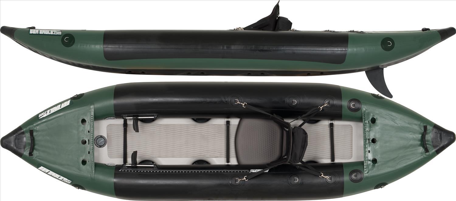Sea Eagle 350FX Fishing Explorer Inflatable Kayak Pro Solo Package Green Black New
