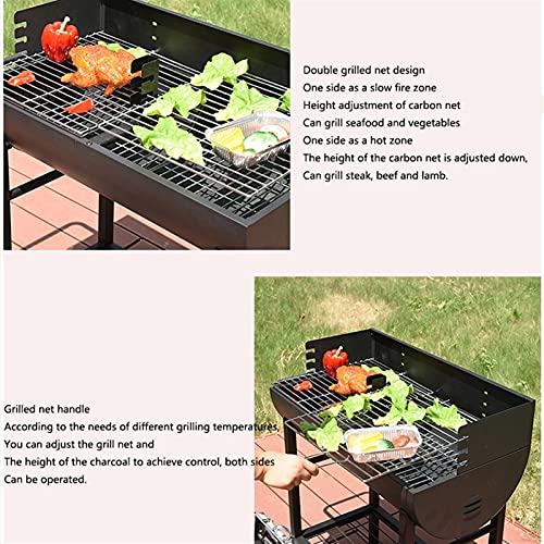 QIAOLI Portable BBQ Charcoal Grill with Wheels,Barbecue Grill,Christmas Party Outdoor Cooking for Backyard Patio Camping BBQ Stove (Color : Black)