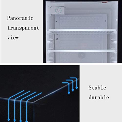refrigerator Vertical Tempered Transparent Glass Tea Drug Display Cabinet with Safety Lock Large Capacity Single Door Energy Saving Mute 0-10°C Built-in LED Light 85w