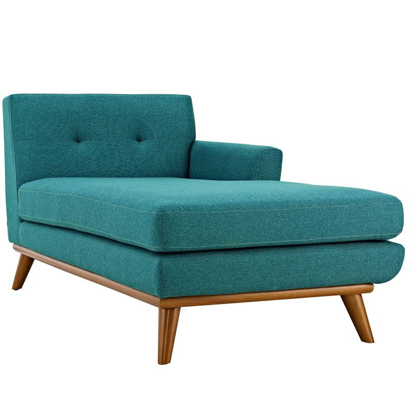 Upholstered Chaise Lounge in Teal