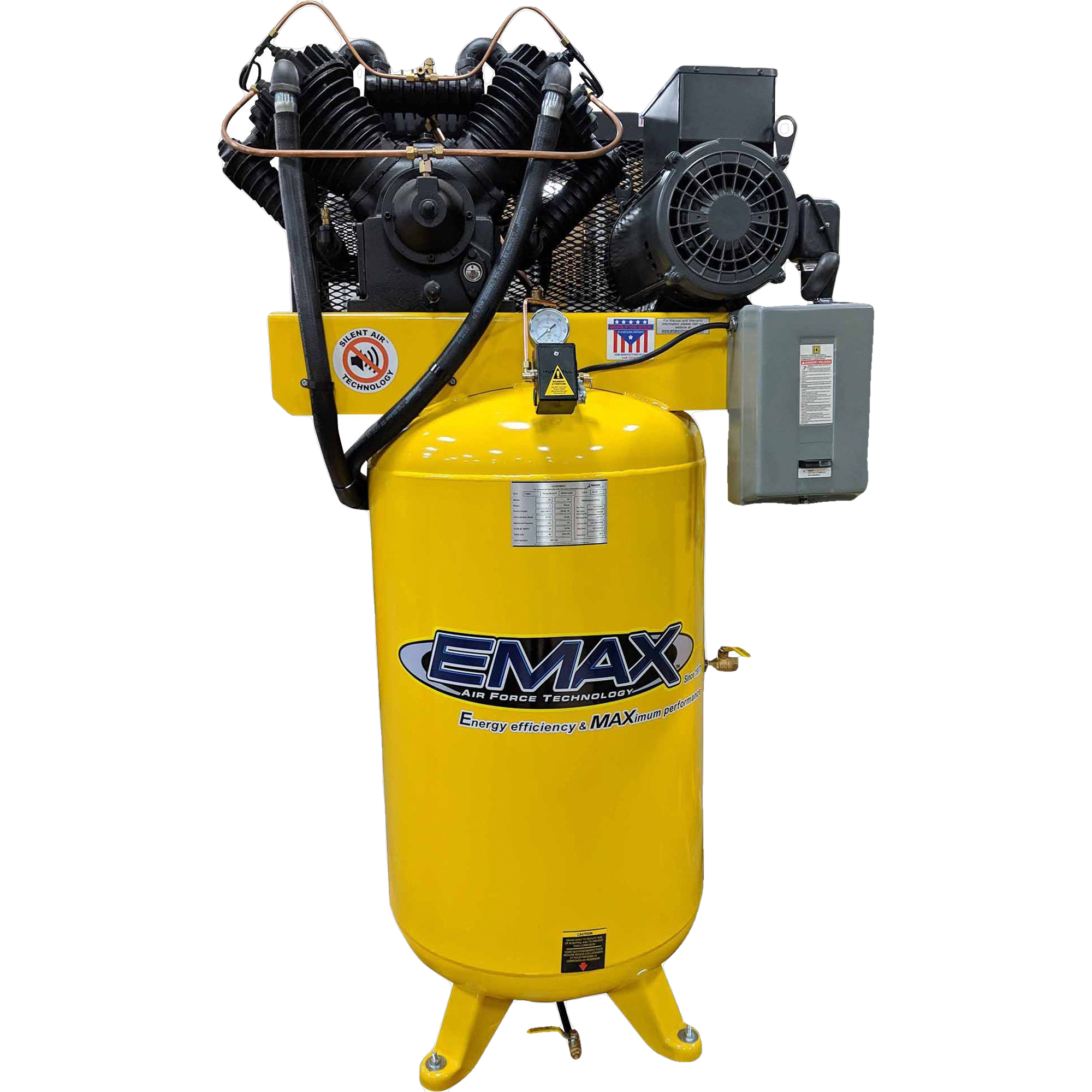 EMAX ES10V080V1 Industrial Series 80 Gal. 10 HP 1-Phase Silent Air Electric Air Compressor New