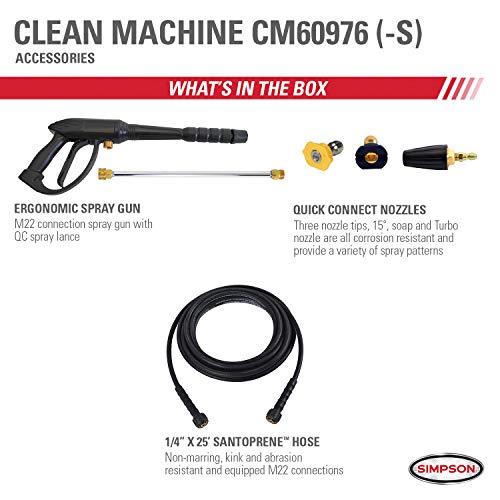 Simpson Cleaning 61016 2300 PSI at 1.2 GPM Simpson Electric Pressure Washer, Black