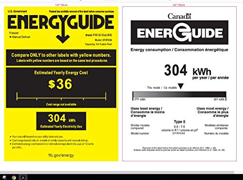 Frigidaire EFRF696-AMZ Upright Freezer 6.5 cu ft Stainless Platinum Design Series