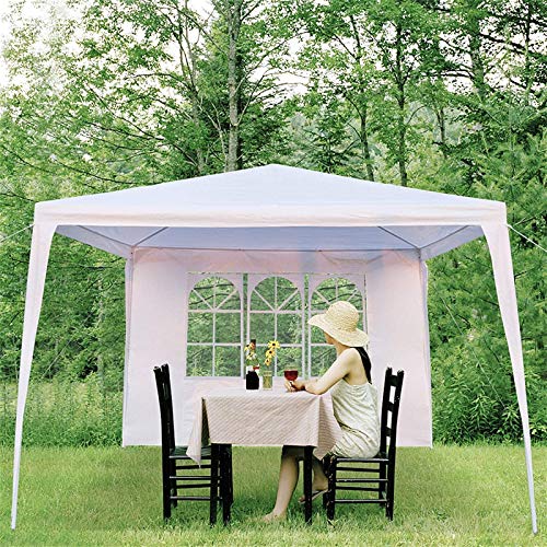 MTTLS White Outdoor Gazebo Canopy, Pop-Up Gazebo, Heavy Duty Waterproof Canopy Tent, with Cloth on All Sides Wedding Party Tent