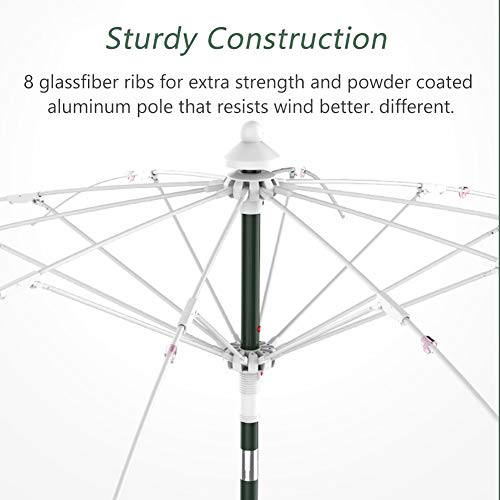 ZAQI Large Patio Umbrella, 2.7m(8.9ft) Round Waterproof UV Protection Parasols, Outside Garden Lawn Deck Backyard Travel