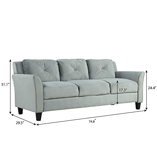 Harper & Bright Designs Living Room 3 Piece Sofa Couch Set,3 Seats Loveseat Single Chair Sectional Sofa Set,Grey