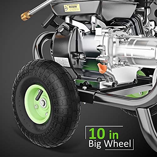 TEANDE 4200PSI Gas Pressure Washer, 209CC Gas Powered Pressure Washer, 3GPM Power Washer with 5 Adjustable Nozzles, Dual soap Tank (Black)