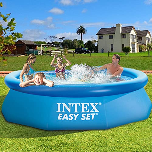 KNWSHT 10ft X 30in Easy Set Pool Set with Filter Pump, Quick Set Circular Above Ground Swimming Pool, Portable Outdoor Family Swimming Pool for Kids Adults