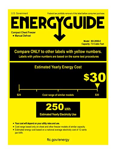 7.0 Cubic Feet Chest Freezer with Removable Basket, from 6.8℉ to -4℉ Free Standing Compact Fridge Freezer for Home/Kitchen/Office/Bar (Black, 7.0 Cu.ft.-normal)