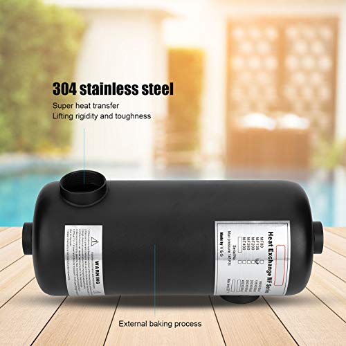 Aqur2020 Pool Heater Swimming, Swimming Pool Tubular Heat Exchanger Thermostatic Equipment for Hot Spring Pond Bathtub