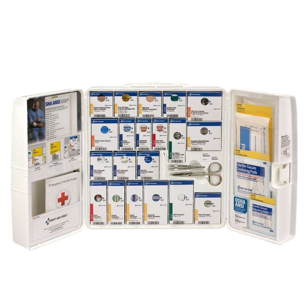 First Aid Only 50 Person Large Plastic Smart Compliance First Aid Cabinet without Medications and with Custom Logo (Case of 10)