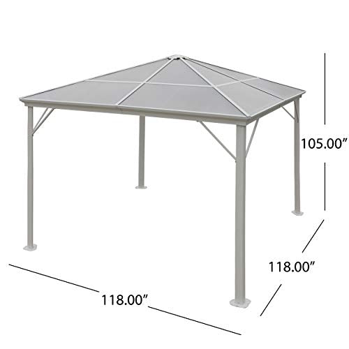 Christopher Knight Home 303382 Halley Outdoor 10 x 10 Foot Gazebo, White