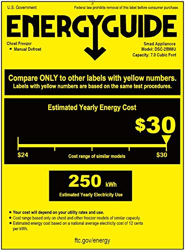 Smad Chest Freezer 7.0 Cubic Feet with Removable Basket Flip-up Lid Deep Freezer Adjustable Temperature, for Apartment Home Kitchen Grocery, White