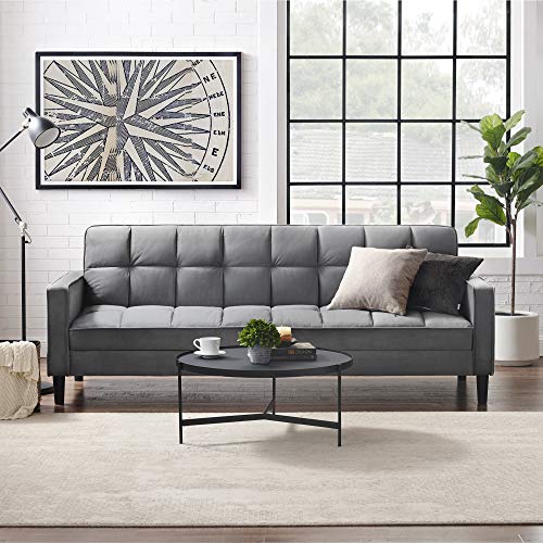 Loft Lyfe Velvet Sofa Bed - Grey | Design: James | Convertible | Tufted | 85