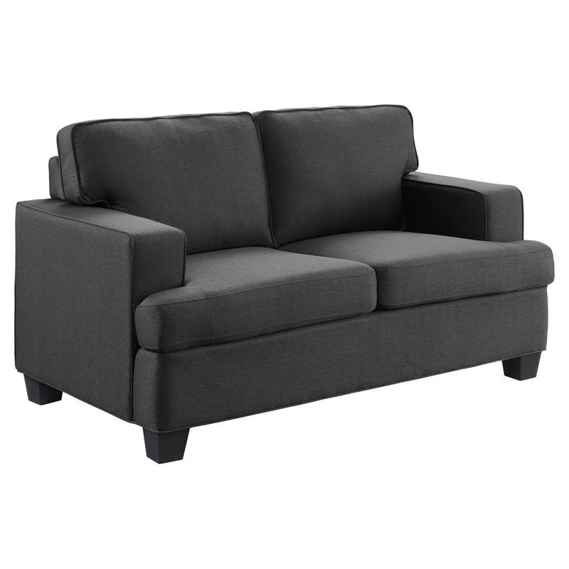 Transitional Textured Fabric Loveseat