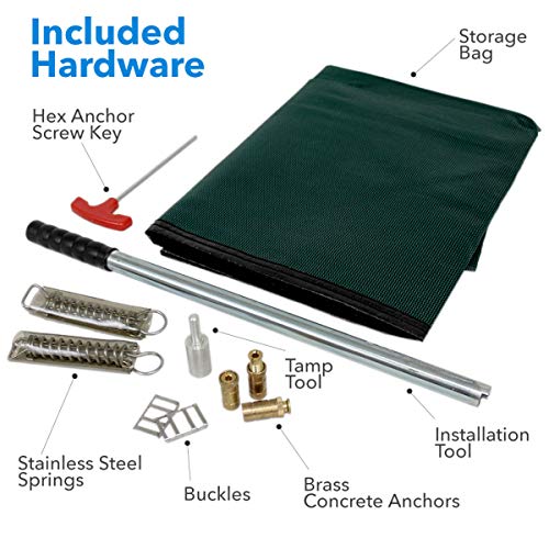 Pool Mate 2040CS-90-BLU-PM Blue Mesh Safety Cover for 20 ft. x 40 ft. with 4 ft. x 8 ft. center end step Swimming Pool