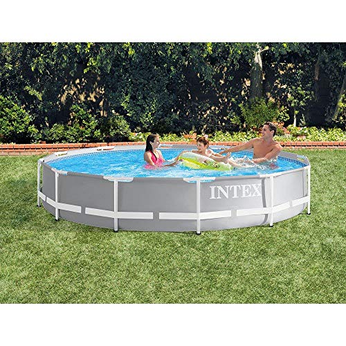 636643 Intex 26711EH Prism Frame Above Ground Pool Set w/Cover & Maintenance Kit