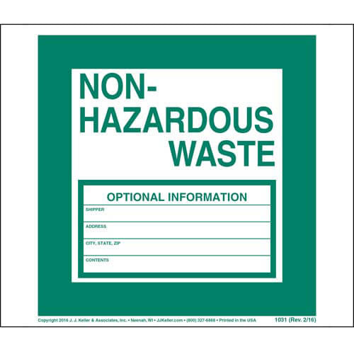 JJ Keller Non-Hazardous Waste Labels (Pack of 500)