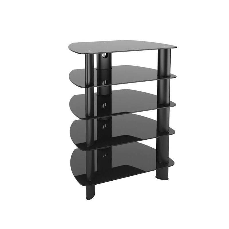 Laguna Glass and Satin Black Metal Component Stand