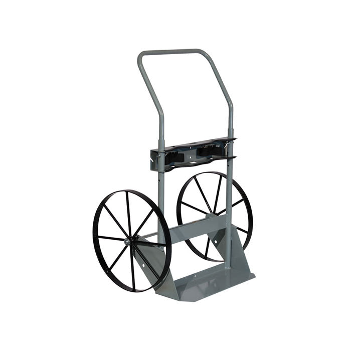 Justrite Double Cylinder Hand Truck, 20 Inch Steel Wheels