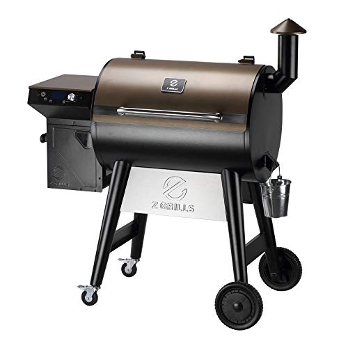 Z GRILLS 7002F 2021 Upgraded Wood Pellet Grill Smoker Portable for Outdoor BBQ, 8 in 1 BBQ Grill and Smoker with Digital Temperature Control, Hopper Clean-Out, 697 sq. in (Rain Cover Included)