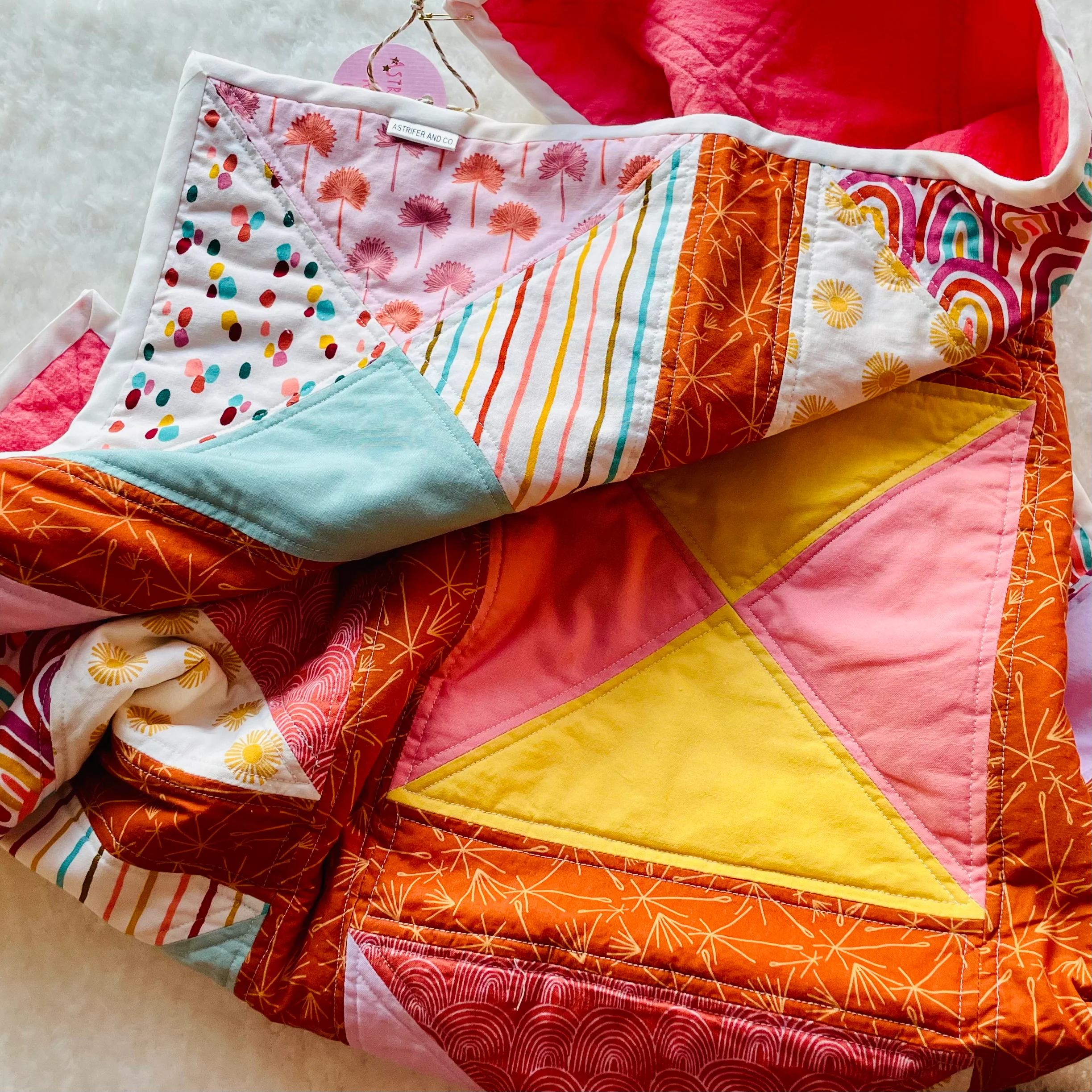 Quilt in Pastels and Rainbows