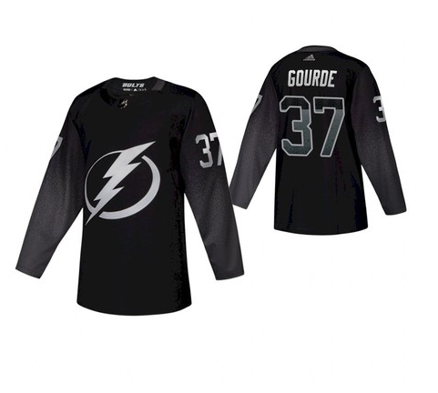 Men Tampa Bay Lightning Yanni Gourde #37 NHL Jersey