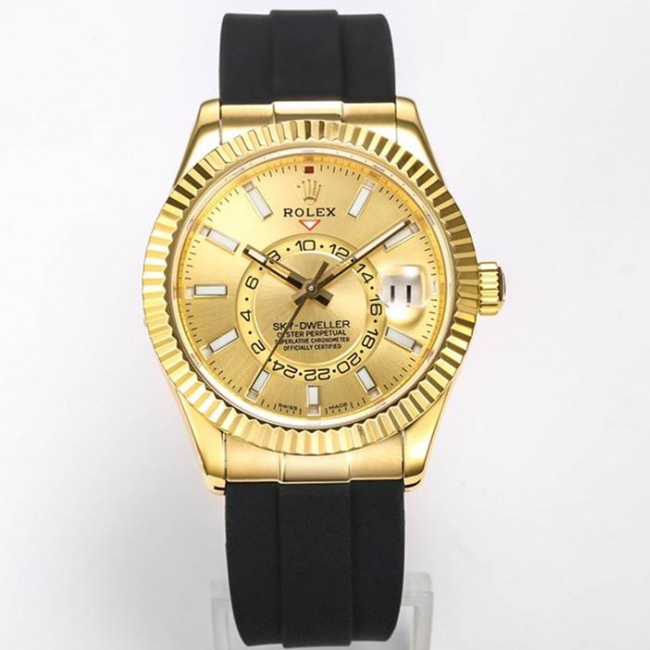 Sky-Dweller Yellow Gold Champagne Dial 42mm
