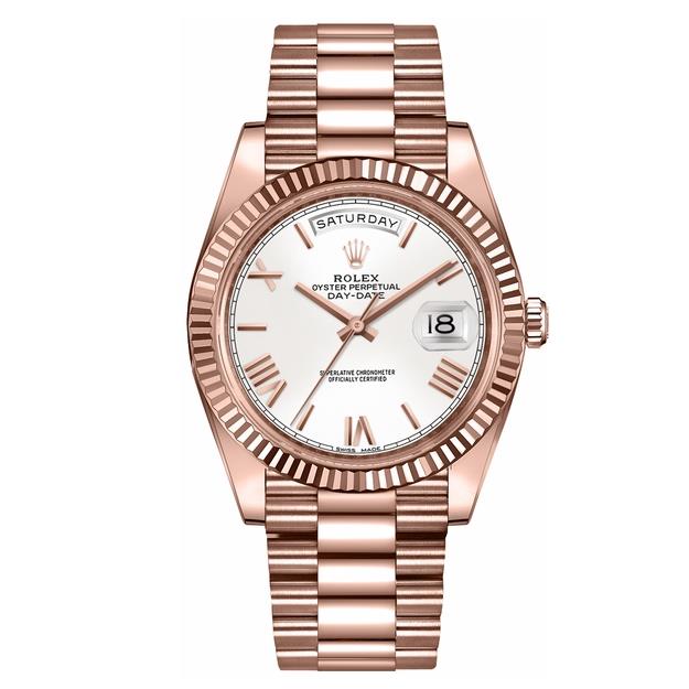 Day-Date White Dial Fluted Bezel 40mm