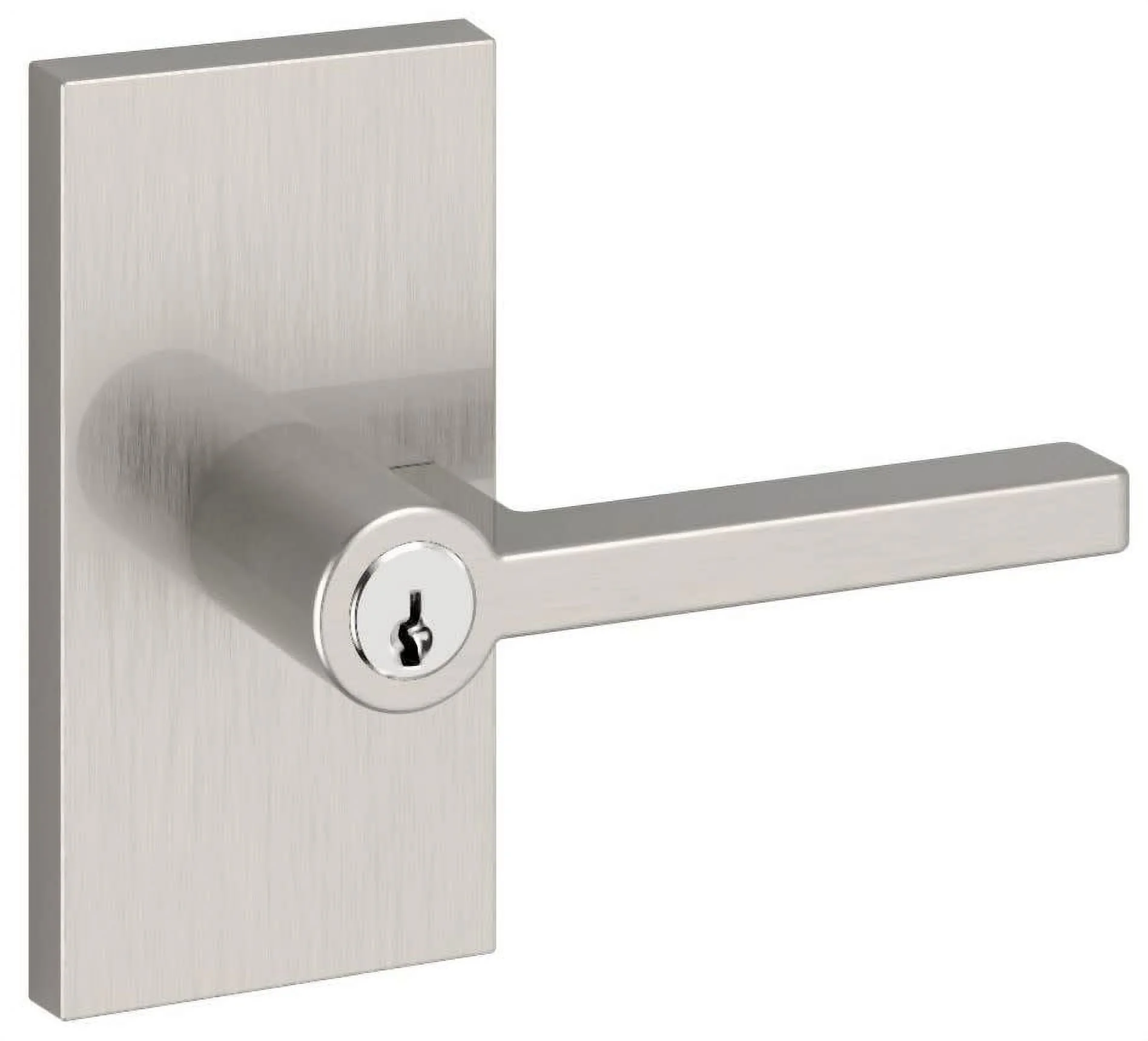 Baldwin En.Squ.Cfr Square Single Cylinder Keyed Entry Door Lever Set - Nickel